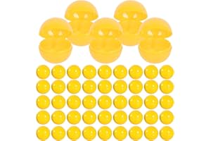 ATMWM 50 Stück Lotterie Kugeln, 3CM Bälle für Partys, Lottobälle, Loskugeln,Befüllbare Kugeln Ornament Ohne Zahl, Befüllen Bunt Bingo Kugeln, Dekorative Ball Requisiten für Partyspiele(Gelb)