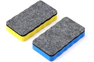 AIMFACT 2PCS Whiteboard Cleaner Eraser, Magnetic White Board Chalkboard Cleaner Small Rubber Colorful Dry Wipe Erasers with Thick Felt Pad for Classroom Home Office Use Eco-Friendly Material