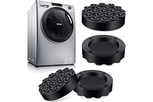 Zikenis Schwingungsdämpfer Waschmaschine Universal, 4 Stück Vibrationsdämpfer, Antivibrationsmatte Waschmaschine Füße, Rutschfeste Silikonpad für Waschmaschine, Wäschetrockner, Kühlschrank, Tisch