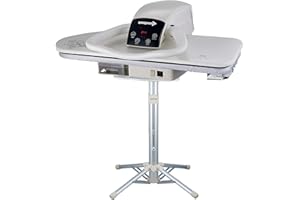SPEEDYPRESS Presse à Repasser à Vapeur 91HD Professionnelle 91cm avec Support/Socle - Blanc (+ Filtre à eau Anti-écaillement GRATUIT, Couverture de Rechange et Sous-Feutre en Mousse)