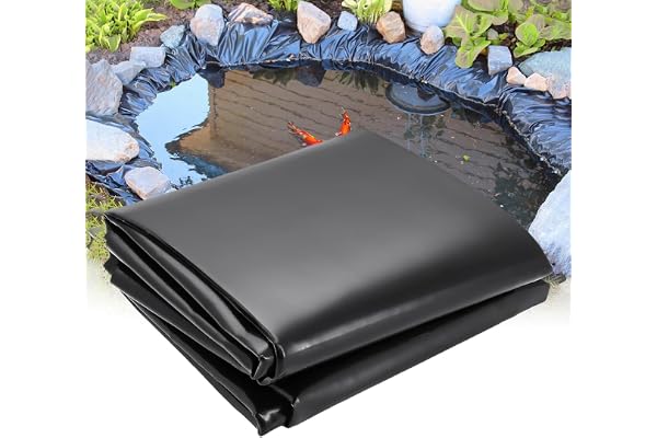Ywanwj Bâche pour Bassin Jardin,2X10m 6X12m 10X16m 14X14m Liner De Bassin en HDPE Robuste,Revêtement De Bassin Extérieur Membrane Jardins Aquatiques (Color : Black, Size : 7X7m)