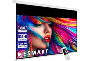 ESMART Professionnel MIMOTO Écran Moteur lumière du Jour Gris 266 x 149 cm (120") 16:9 | Télécommande programmable | Écran de Moteur d'écran de Projection de projecteur électrique de cinéma Maison