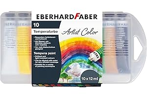 Eberhard Faber 575510 - Tubo de pintura al temple EFA Color, 10 tubos de pintura escolar, 18 ml cada uno, se pueden diluir y mezclar