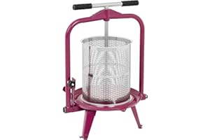 ROYAL CATERING Wiesenfield Pressoir De Table 1 toile de presse incluse Hydraulique Extracteur De Jus Mécanique À Vis INOX Presse À Fruit Pomme Jus Vin (Manuel, 14 l, INOX/Fer, Vissable À Une Table, Déversoir)