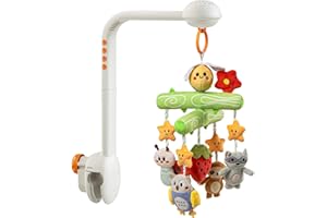 TUMAMA KIDS Movil Cuna Bebe con Música y Proyector de Luz, Carrusel Cuna Bebe para 0 3 6 9 Meses, Sonajero Juguete Sensorial para Recién Nacidos Regalo