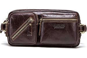 FANDARE Riñonera Cuero Bolsa de Pecho Hombre Bolsa Deportiva de Hombro Bolso de Hombro Impermeable Sling Bag Bolsa de Mensajero para Partido,Viaje,Correr