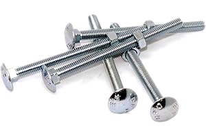 SINGULARITY SUPPLIES M6 (6mm x 100mm) Cup Square Carriage Bolt & Nut - Steel (Pack of 10)