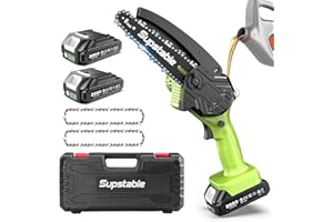 Supstable Mini Chainsaw Cordless 6 Inch: Electric Battery Powered Chainsaw, Upgraded Mini Chain Saws with 2pcs 2000mAh & Oiler, Hand Held Saw for Tree Branch Pruning Wood Cutting, Gifts for Men