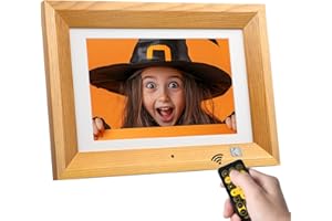 KODAK Cadre Photo Numérique 10 Pouces avec Télécommande, Bois Cadre Numérique Photo avec 8Go de Mémoire, Électronique Cadre HD pour Photos et Vidéos, Support USB, Carte SD, Auto-Rotation, Auto-on/Off