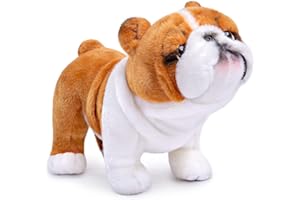 lilizzhoumax Simulation Bulldog Dog Plush Toy 30cm/12”, Realistic Stuffed Animal Wild Dog Puppy Stuffed Animals, Cute Soft Dog Plush Home Decoration Animal Toys, Gift for Kids