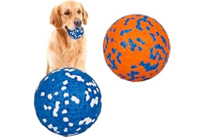 JODSEN 2 Piezas Pelota de Juguete para Perros,Pelotas para Perros Indestructible,Goma Alto Rebote Pelota Interactiva Sólida Duradera,Bola Juguetes de Entrenamiento para Perros Pequeños Medianos Grandes
