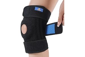 ABYON Orteza na kolano, dla mężczyzn i kobiet z stabilizatorami bocznymi i regulowanymi paskami, otwarta rzepka w przypadku zapalenia ścięgien stawów, łzy łąkotki, łagodzenie bólu stawów, rozmiar XXL