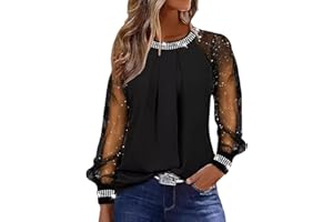 GENERISCH Festliche Oberteile Damen Glitzer Pullover Elegant Silvester Outfit Damenpullover Langarm Elegant Glitzer Oberteil Pailletten Shirt Glitzer Bluse Große Größen Festliche Tunika