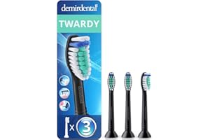 ‎DEMIRDENTAL 3 Sztuki demirdental kompatybilny dla Philips Sonicare Końcówki, Twardy Końcówka do szczoteczki, Czarny, odpowiada HX7034b HX7033b