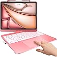 typecase Flexbook Touch Keyboard Case for iPad Air 13 (M3/M2, 2025/2024), iPad Pro 13 (M4) & iPad Pro 12.9 (6th/5th/4th/3rd Gen), 11-Color Backlit,360° Rotatable, Pencil Holder (Rose Gold'25)