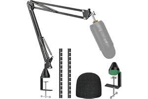 YOUSHARES Statyw mikrofonowy z piankową osłoną - Mic Boom Arm Stand Filtr pop kompatybilny z niebieskim mikrofonem Yeti
