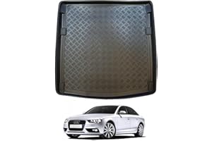 NOMAD Boot Liner for Audi A4 2008-2016 [Saloon] Recyclable Plastic (PE) Tailored Fit Car Floor Protector Guard Tray Black Custom Fitted Accessory Dog Friendly waterproof with Raised Edges