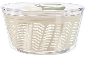 Zyliss Easy Spin 2 Salad Spinner, Large 6L Capacity, White, Unique AquaVent™ Technology, Retractable Cord and Brake System, Non-Slip Base, Easy Cleaning, Plastic