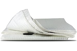 BORTABERG Tarpaulin Strengthened Waterproof Heavy Duty - Clear Tarp Sheet - Premium Quality Cover Made of 100gram/sm Reinforcing Mesh, for Camping Fishing Gardening Pets ([m]2x2 || 6.5'x6.5')