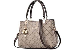 FORRICA Borsa a Mano Donna Borsa a Tracolla Squisito Ciondolo Borsetta Elegante Foglia di Acero Borse a Spalla Pelle PU Manico Marrone A