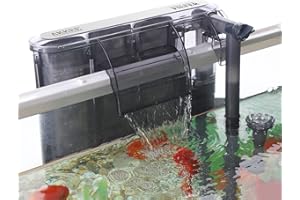 AKKEE Filtro de acuario, suspensión en cascada, filtro acuario de pared, bomba de oxígeno, 260 l/h, filtro exterior para acuario, apto para acuario de 20 l ~ 60 l (4,2 W)