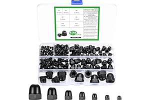 BUT THE COW 175 Pz Dadi Ciechi M3 M4 M5 M6 M8 M10 M12, Dado Cieco a Calotta Esagonali, Dadi Cappuccio Esagonali in Acciaio al Carbonio per Bulloni Filettato, Neri