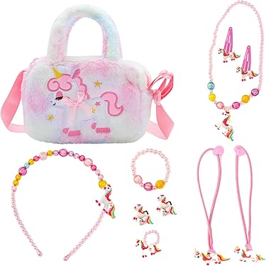 MEOWMEE Borsa Con Set Gioielli Per Bambine | 12 Pezzi Con Collana, Bracciale, Orecchini E Accessori Capelli - Foto 12