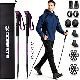 DOBESTS Aluminium Telescopic Trekking Poles | Two telescopic poles from 65 to 135 cm with twist lock, dual grip zone and mult
