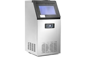 CO-Z Machine à Glaçons Ice Maker Commerciale Professionnel 480W 73kg/24h 45 Pièces avec Écran LCD Storage de 10kg pour Maison Bureau Restaurant Bar Café