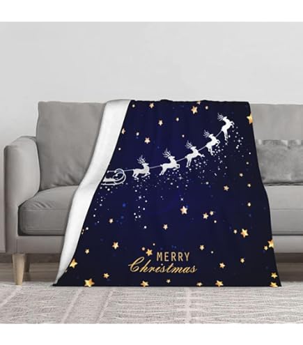 Micro-Pro Navy Snowflake Sherpa Lined Fleece Blanket Throw Cosy Soft 130 X 160cm Sofa Home By Amazon - View #11