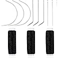 Hair Needle and Thread Set Sewing Hair 12 Pcs Set Hair Extension Tools Curved Needle Black Weaving Thread for Making Wig, Sew in Needle and Thread for Hair Hand Sewing Hair Weave Extension