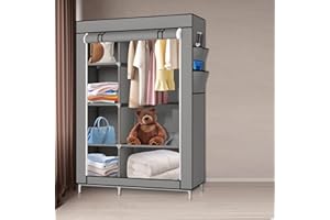 RELOVE Armadietto portaoggetti pieghevole – guardaroba guardaroba in tessuto non tessuto con chiusura a cerniera – guardaroba, armadio da campeggio (105 x 45 x 170 cm)