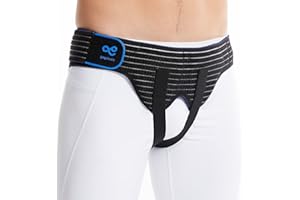 gagaiuco Inguinal Hernia Support Belt Groin Truss Brace Post Surgery Hernia Pain Relief, Two Compression Pressure Foam Pads, Adjustable Elastic straps-M