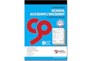 CHERRY PRINTERS Cherry Carbonless NCR School Accident/Incident Triplicate Book A5 50 Sets