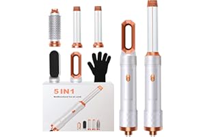 UKYITU 5 in 1 Hair Styler, Airbrush 5 in 1 Hairstyler, Magic Styler 5 in 1 Hair Styler with Curl Straighten, Volumise, Smooth and Hairdryer for Styling, Blow Dryer Brush, Air Styler for All Hair Type/Length