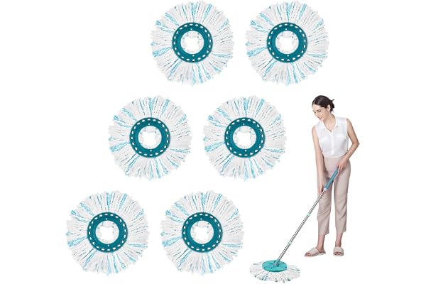 6 stycken för Leifheit Golvmopp ersättningsöverdrag, Clean Twist Disc, för Leifheit Mopp, reservhuvud för Leifheit Clean Twist Disc Mop Micro Set, för alla typer av jord, smutsabsorption