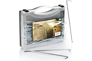 COM-FOUR® Piquetas de Acero 72x con Caja para Guardar - piquetas de Suelo largas y robustas para Acampar y al Aire Libre - Ideales para Suelo Normal - Ø 4 mm