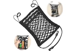 MELLYSTORE Red Coche Universal Malla para Coche con Ganchos Red de Bolso Coche Bolsa Red Almacenamiento Coche Red Elastica Coche Asiento de Coche Universal de 3 Capas Malla Elástica