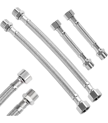 2x WRAS-zertifizierte Flexible Wasserhahn-Schläuche (M12x15 Mm, 300 Mm) – Geflochtene Edelstahl-Schläuche Für Küche & Bad
