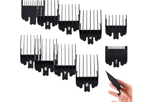 YQQYG 10 Pcs Black Wahl Clipper Guards, Hair Clipper Guards Wahl Guards, Hair Clippers Men Professional, Universal Professional Hair Clipper Guide Combs for Most Clippers Trimmers