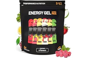 TORQ Running Gels with Caffeine & Electrolytes - 2:1 Maltodextrin: Fructose for Endurance Sports & Optimal Performance | Energy Gels for Running, Cycling & Sport - 89mg Guarana | 6 Pack Sample Box