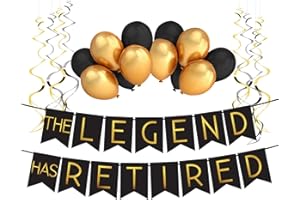 STERLING JAMES CO. Paquete de Decoración para Jubilación “The Legend Has Retired” (La Leyenda se ha Jubilado) – Artículos, Regalo y Decoración para Fiesta de Jubilación