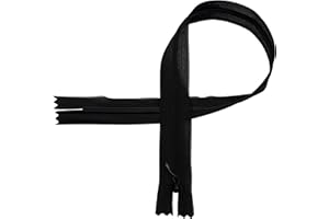 Aerzetix - C61600 - Set di 10 Cerniere Invisibili 45cm Non separabili - Cerniera Lampo - Colore Nero - pelletteria Jeans Pantaloni Vestito Gonna Abbigliamento Cucito