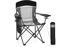 ‎HIGH POINT SPORTS HIGH POINT SPORTS Campingstuhl Faltbar, Tragbarer Netzrücken-Camping-Klappstuhl, Robuster Angel-Rasenstuhl, Faltbarer Outdoor-Stuhl für Erwachsene, Outdoor, Garten, Terrasse
