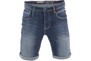 riverso RIVTom - Pantaloncini da Uomo in Denim, vestibilità Normale, Cotone, Jeans Short, Bermuda, Grigio, Azzurro, Blu, W30 - W42