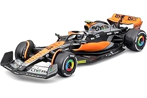 Bburago B18-38088N Bburage Formula 1 MCLAREN MCL60 2023 WITH HELMET NORRIS 1:43 Scale Die-Cast Collectible Race Car F1, Multiple