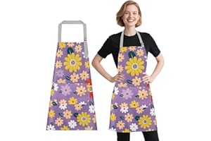 Foatcox Wasserdicht Küchenschürzen, Verstellbar Schürze für Damen Herren, Schürzen mit Taschen, Apron zum Backen, Gärtnern, Hausarbeit, Grillen