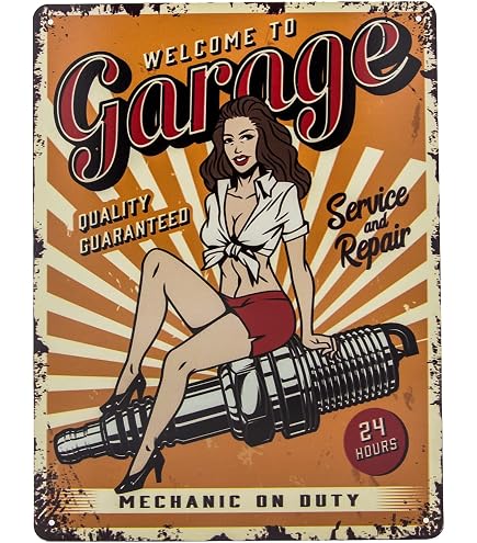 Targa In Latta Retrò Con Streghe Pinup Girl - 30,5 X 20,3 Cm - Poster Vintage Per Bar, Casa, Garage