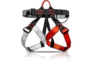 GothicBride Klettergurt Bergsteiger Verstellbarer Klettergurte Absturzsicherung Sicherheitsgurt Halber Körperklettergurt zum Baumklettern Feuerrettung mit Werkzeugringe