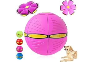UNIHOC Bola Voladora para Perros, Pelota de Juguete para Perros, Frisbee Ball Juguete, Pelota De Platillo Volador De Juguete para Mascotas, Rosa